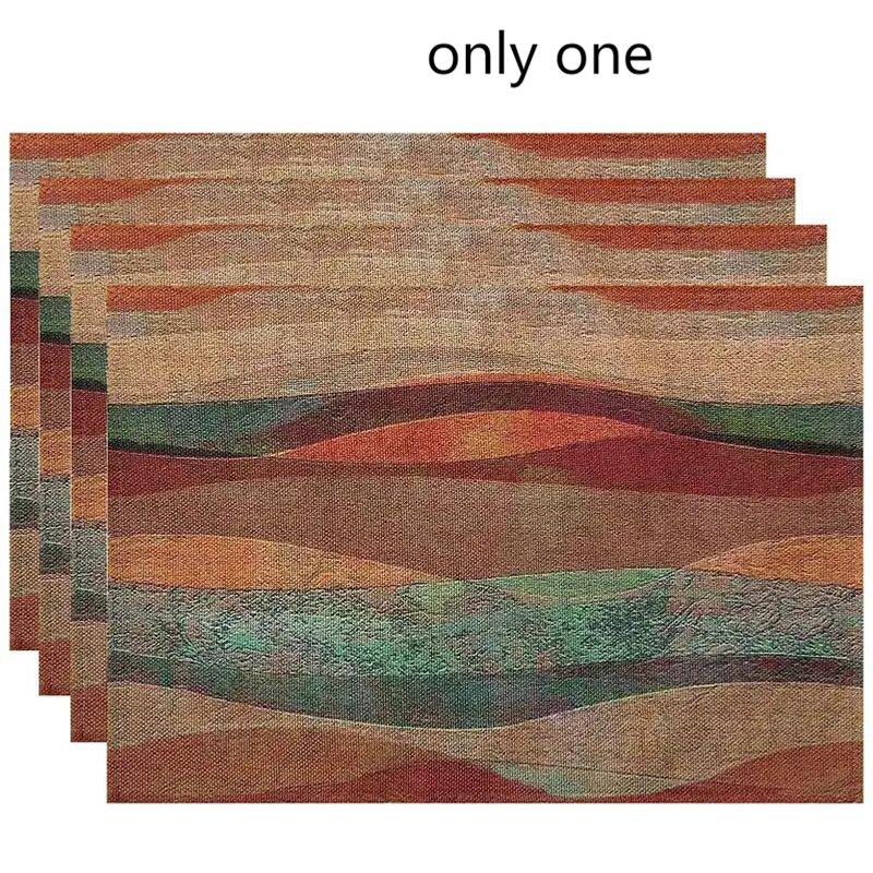 linen abstract print placemats outdoor indoor courtyard decoration placemats_voghion.com