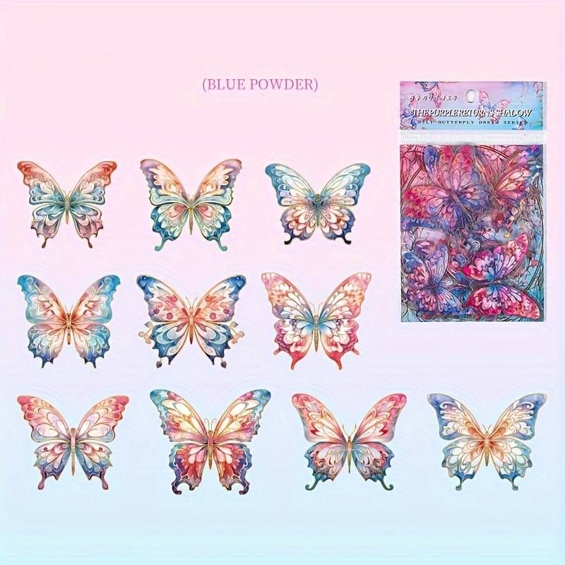 20 Pieces/pack Retro Butterfly Sticker Set, Made Of PET Material, Suitable For Decorating Scrapbooks, Etc_voghion.com