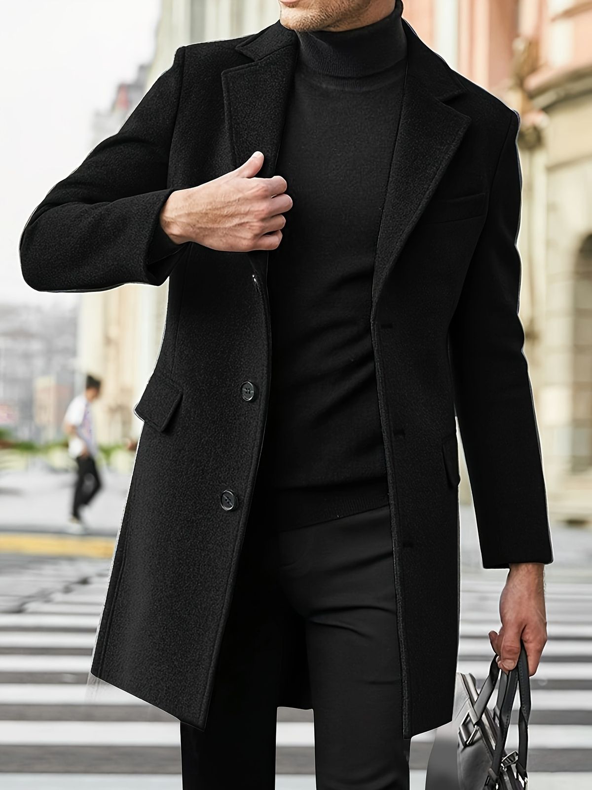 Chaqueta de traje de lana de otoño e invierno de longitud media a larga para hombre británico de alta calidad mejorada_voghion.com