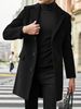 Herrenbekleidung Herren Mittellanger Wollmantel Herbst und Winter Wollanzugjacke_voghion.com
