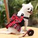 Ensemble robe à carreaux pour chien, nœud papillon, laisse, tenue d'été pour lapin, chat, vêtements de dressage et de promenade par PawParty Store_voghion.com
