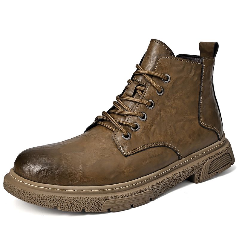 Scarpe casual da lavoro da uomo invernali nuove, top in pelle, stile britannico versatile, suola spessa Martin_voghion.com