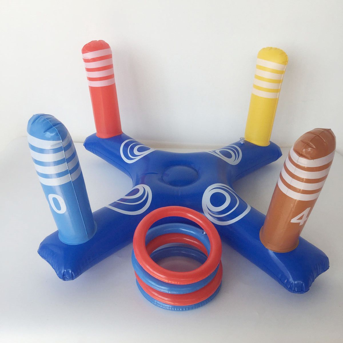 Inflatable Cross Ring Toss Game Water Floating Throwing Hoops For Kids Fun Pool Beach Outdoor Activity Toy For Preschoolers_voghion.com