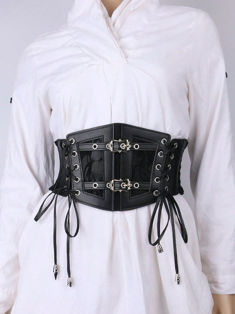 HOT 1pc Vrouwen Grommet Lace Up Modieuze Korset Riem Voor Kleding Decoratie_voghion.com