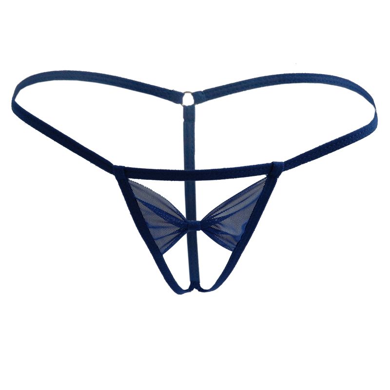Intimo intimo sexy Pamas Pama Pants Mutandine trasparenti a forma di T T-Back Fiocco in rete Mini costume da bagno aperto_voghion.com