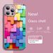 Heiße 3D-Regenbogen-Tetris-Block-Telefonabdeckung für iPhone 11 12 13 Pro Max X XR XSMax 8 14 Plus Stoßstangenhülle aus gehärtetem Glas_voghion.com