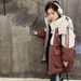 Boys' Long Down Jacket Winter Warm Thickened Hooded Coat For Kids Age 8+ (Black/Red)_voghion.com