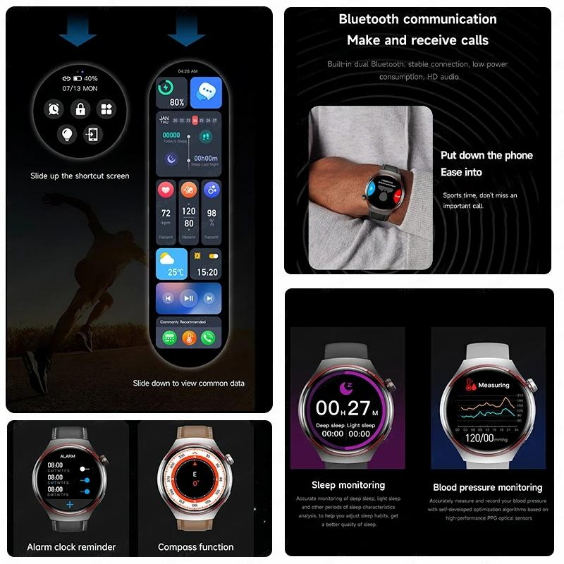 Space Exploration Edition Smart Watch 4 Pro 1.53" Full Touch Answer Make Call Android Smartwatch for Men Women Compatible with Android & iOS_voghion.com