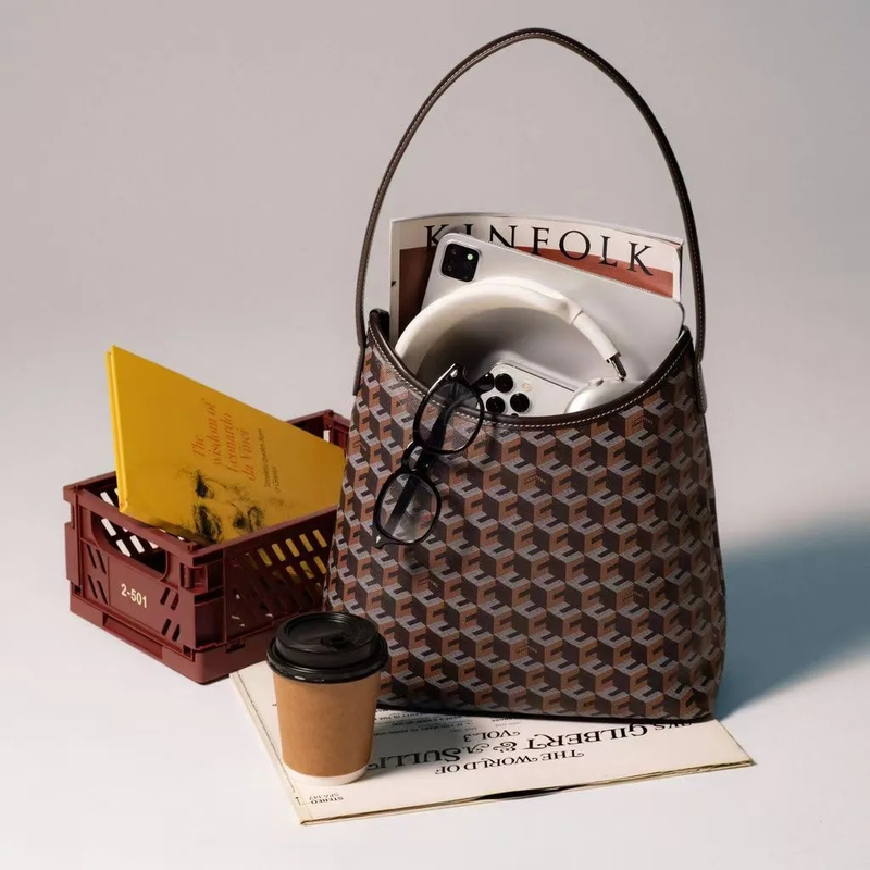 CHRISTY NG'S LARGE CAPACITY UNDERARM TOTE BAG, RECYCLED MATERIAL SHOULDER BAG FOR DAILY COMMUTE & TRAVEL, ECO-FRIENDLY DURABLE DESIGN_voghion.com