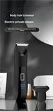 2-in-1 elektrische lichaamshaartrimmer, waterdichte knipbeurt voor het hele lichaam, scheermes, mannelijke en vrouwelijke intieme haarverzorging, schaamhaar- en beenhaartrimmer_voghion.com