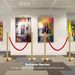 4PCS Premium Stainless Steel Stanchion Posts With 2 Red Velvet Ropes - Adjustable Crowd Control Barriers With Weighted Bases For Events, Weddings, Museums, Theaters & VIP Areas_voghion.com