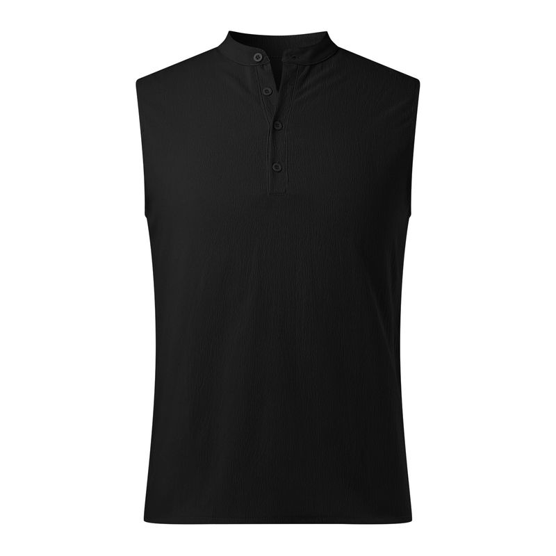 Men's Clothing Spring And Summer Men's New Half Open Sleeveless Bottoming Shirt Outdoor Men's Casual Vest Men_voghion.com