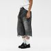Men's Clothing Retro Washed Distressed Basic Cropped Trousers Casual Loose Solid Color Straight Jeans New_voghion.com