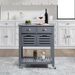 Mobile Rolling Kitchen Island Trolley Serving Cart With Underneath Drawer & Slide-Out Wire Storage Basket_voghion.com