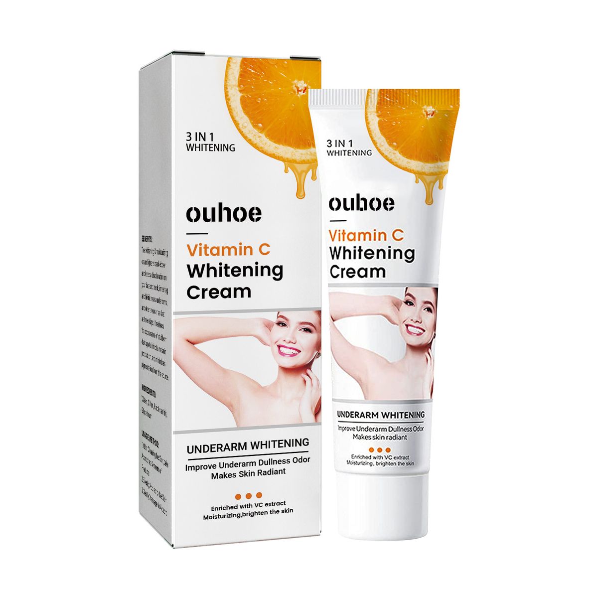 OUHOE Vitamin C Underarm Skincare Cream Elbow Bend Joint Melanin Enhances Skin Tone Improves Darkness and Brightness_voghion.com