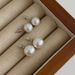 Korean Fever Same Style Silver Genuine Round Strong Light Elegant Shijia Crystal Large Pearl Earrings_voghion.com