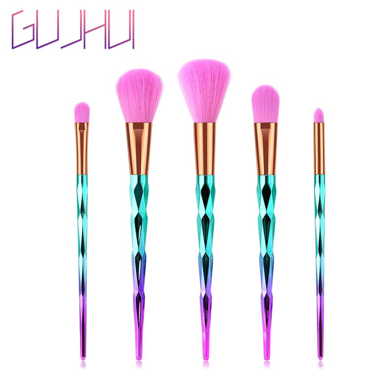 5 pcs makeup brushes, makeup tools, eye set, eye shadow brush, pink and blue gradient, Yuncai GUJHUI_voghion.com