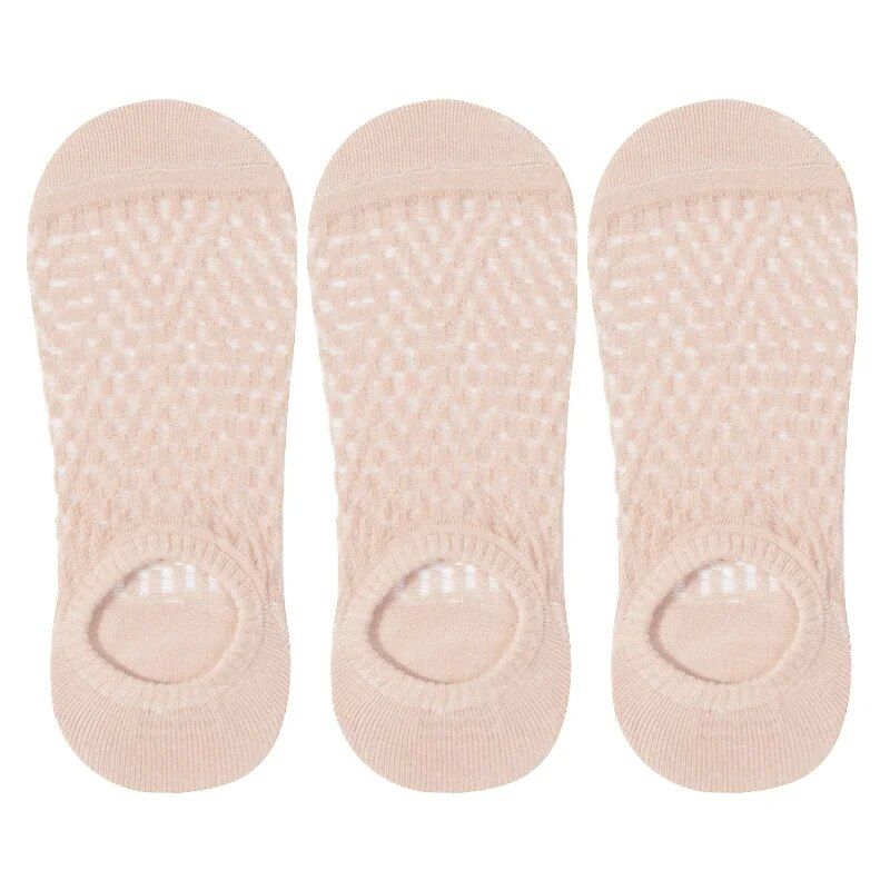 Boat For Women Summer Thin Mesh Breathable Solid Color All Match Female Non-slip Invisible Shallow Crew Socks_voghion.com
