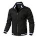 Men's Lightweight Stand Collar Jacket - Waterproof Windbreaker With Multi-Pockets, Slim Fit Zippered Casual Coat For Spring/Fall_voghion.com