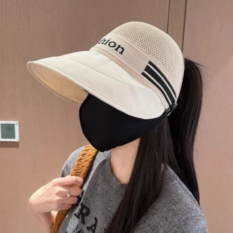 Buiten ophangbaar masker met verlengde rand, mesh top, eendenbek voor vrouwen, lente zomer, grote hoofdomtrek, modieus_voghion.com
