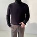 Men's Clothing Slim Fit High Neck Sweater - Soft Knit Pullover For Autumn & Winter - Lightweight Warm Casual Turtleneck Top (White, Black, Beige)_voghion.com