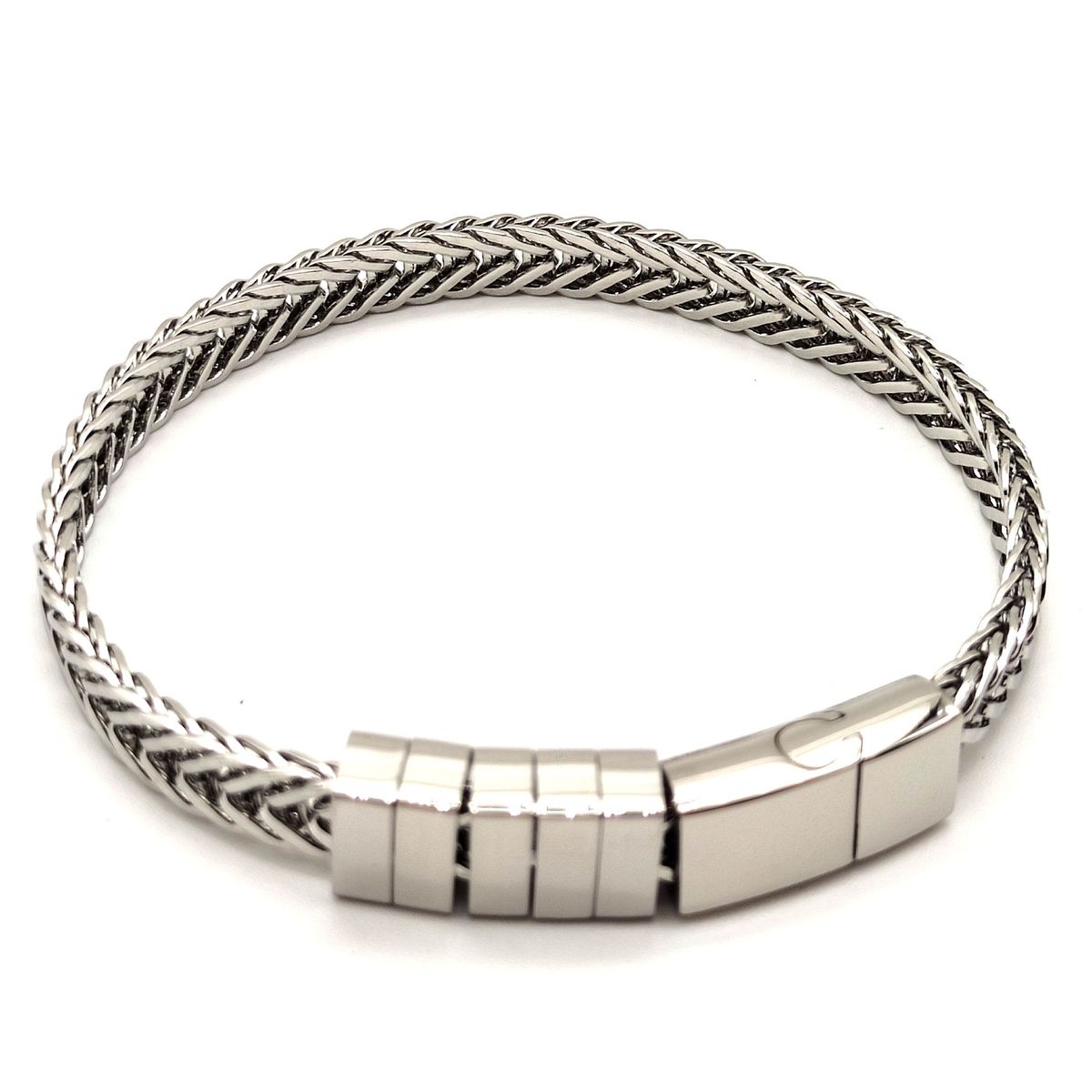 Bracciale cubano con incisione laser, versatile, in acciaio al titanio_voghion.com