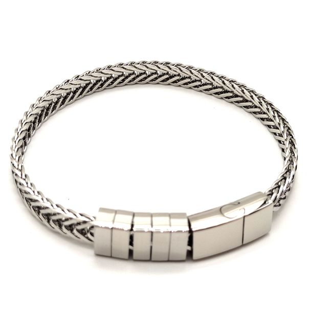 Bracciale cubano con incisione laser, versatile, in acciaio al titanio_voghion.com