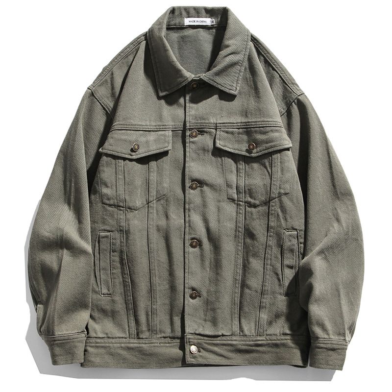 Men's Clothing Retro Patch Denim Jacket Men's Street Ins Trendy Workwear_voghion.com
