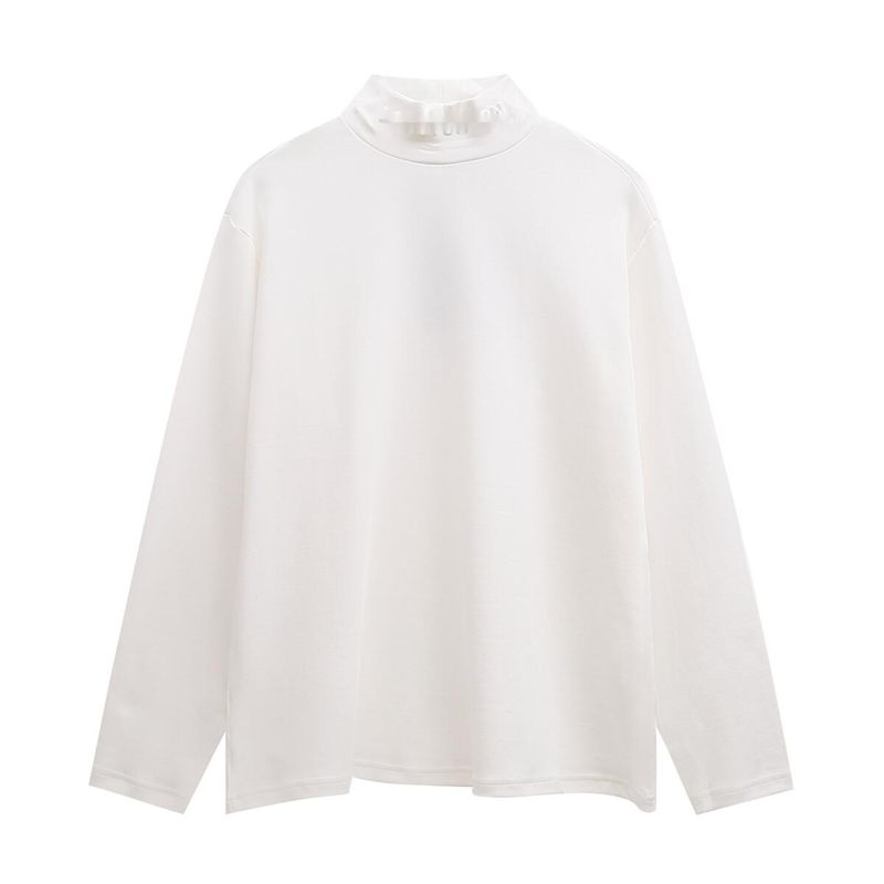 2024 Nieuw 260g fijn katoen dubbelzijdig micro-elastisch hoog halsletter reliëf unisex modieus veelzijdig T-shirt_voghion.com