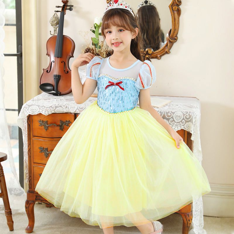 Roupas infantis Meninas Vestido de princesa 2024 Verão Manga curta Vestido congelado Menina Vestido de bebê Saia tutu_voghion.com