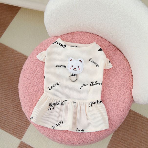 Clothes Spring Summer Teddy Small With Pet Clothing 24 Play Dog Leash Skirt_voghion.com
