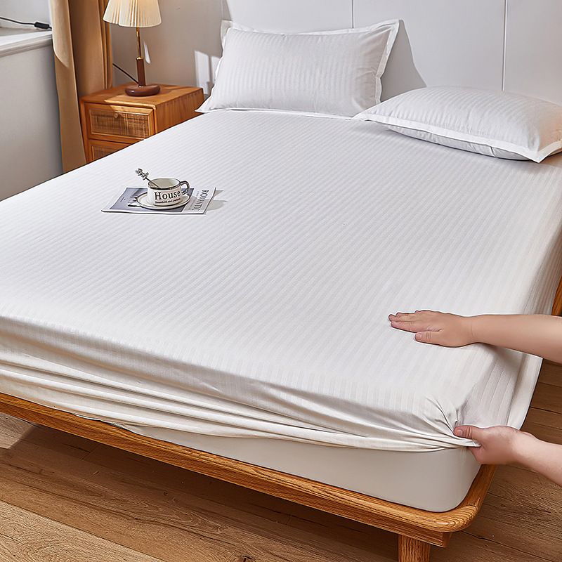 Lenzuolo con angoli a righe in raso spazzolato – Biancheria da letto di qualità alberghiera di alta qualità – Design elastico con tasche profonde – Antipiega e ipoallergenico_voghion.com
