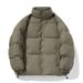 Men's Retro Stand Collar Puffer Jacket, Water-Resistant Quilted Coat With Adjustable Hem For Winter (Black/Olive/Beige)_voghion.com