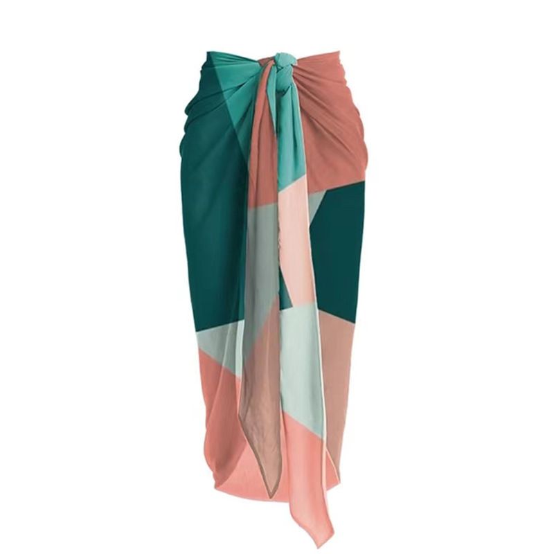  Women's conjoined triangle sexy bikini skirt swimsuit_voghion.com