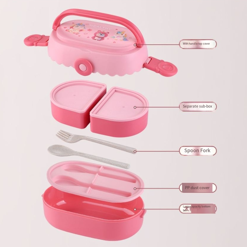 Dopamine Lunch Box Student Lunch Box Office worker Double-layer compartment fresh-keeping box Microwave Heating Lunch Box_voghion.com