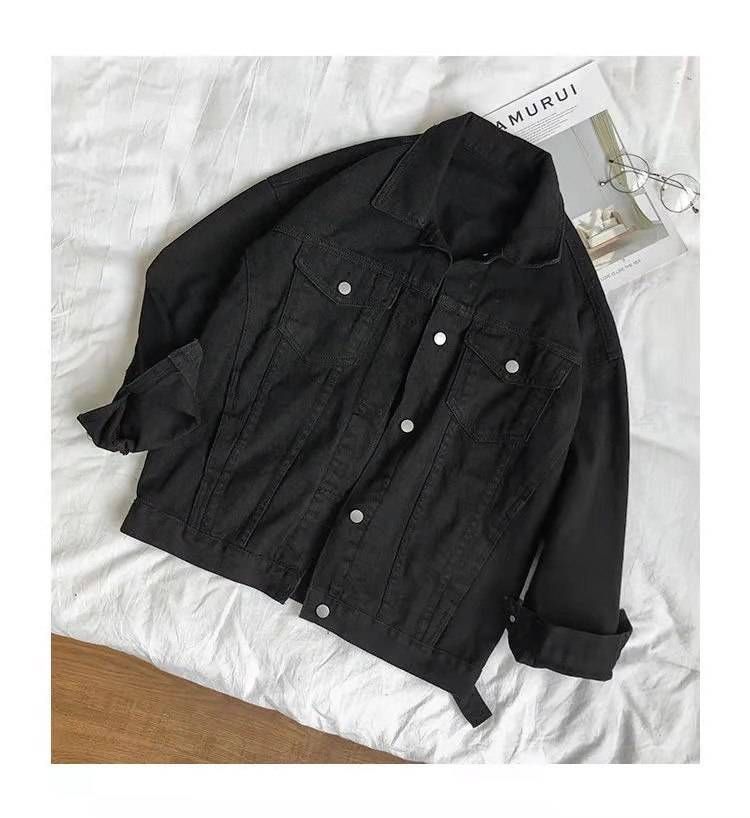 Női ruházat melltartós farmer hajtókás egyszínű fehér temperamentumos ingázó pamut rövid kabát koreai stílusú kabát_voghion.com