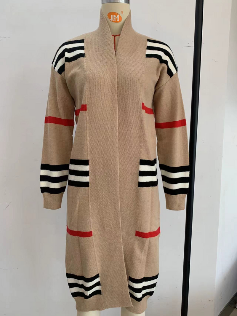 Women's fashion loose knit cardigan lazy long sweater coat_voghion.com