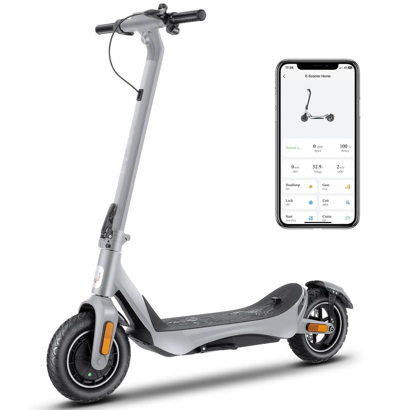 Electric Scooter Adults, 850W Motor, Max 36 Mph & 30-37 Miles Long Range, 10 Inch Run-flat Tires, Folding E-Scooter With Dual Motor And Dual Brakes_voghion.com
