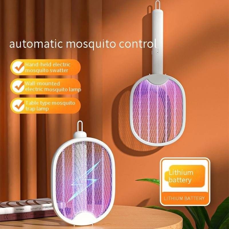 Foldable USB Rechargeable Mosquito Zapper - 2-in-1 Electric Swatter & Bug Killer (Portable, Safe For Home & Travel)​_voghion.com