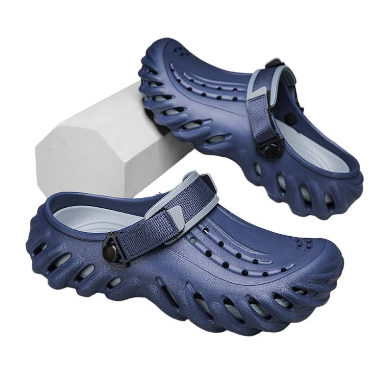 Summer New Men's Casual Thick Soled Hole Shoes Non Slip Eva Fashionable Wear Resistant Indoor And Outdoor Beach Sandals_voghion.com