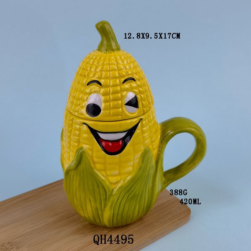 Creative Ceramic Corn Mug with Personalized Relief and Funny Lemon Shape Fruit Cup and Pineapple Cup_voghion.com
