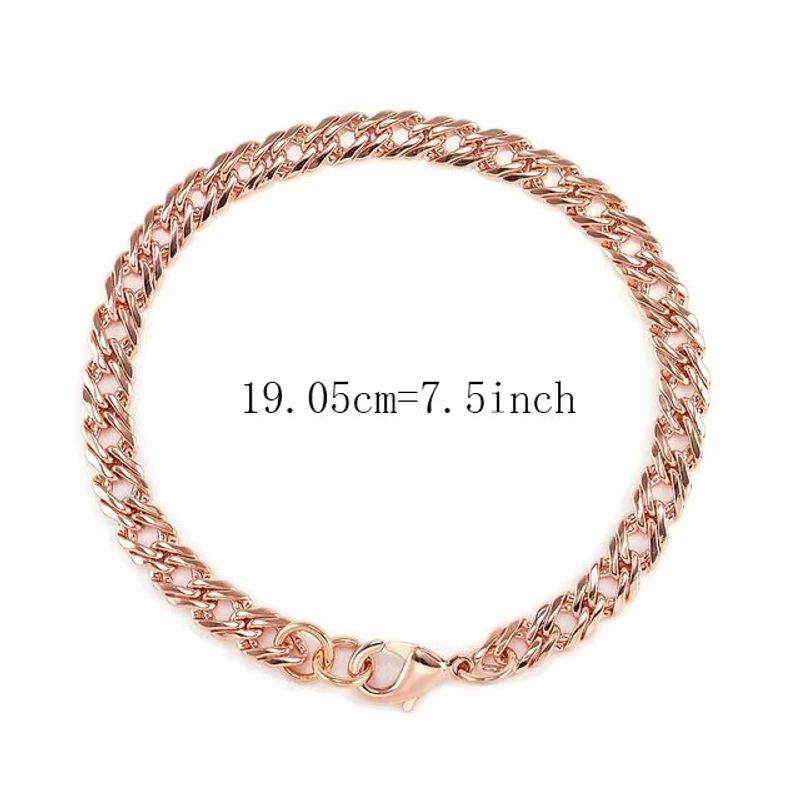 Bracciale unisex regolabile in puro rame con catena cubana e chiusura a moschettone_voghion.com