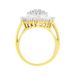 10K Yellow Gold 1.0 Cttw Round and Baguette Cut Diamond Oval Shaped Cluster Ring (I-J Color, I1-I2 Clarity)_voghion.com