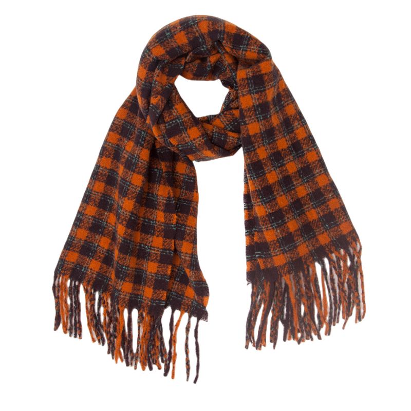 Unisex Shawl bib women's fashion thickened small plaid fringe scarf shawl_voghion.com