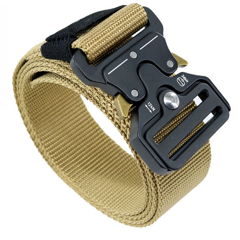 2024 În aer liber Pânză Nylon Aliaj Trendy Bărbați Fani Militari Casual Tactic Interior Eliberare Automată Cataramă Centură_voghion.com