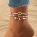 Mehrschichtiges Fußkettchen-Set für Damen, Seestern-Muschel-Design, Urlaub, Strand, Fußschmuck_voghion.com