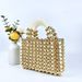 High-End Feel Phone Gold Round Bead Acrylic Handheld Beaded Handmade Women's Fashion Casual Evening Bag_voghion.com