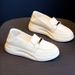Scarpe Scarpe da donna Mocassini Scarpe piccole in pelle Stagione Piattaforma Muffin One Pedal Lazy Little White Scarpe singole_voghion.com