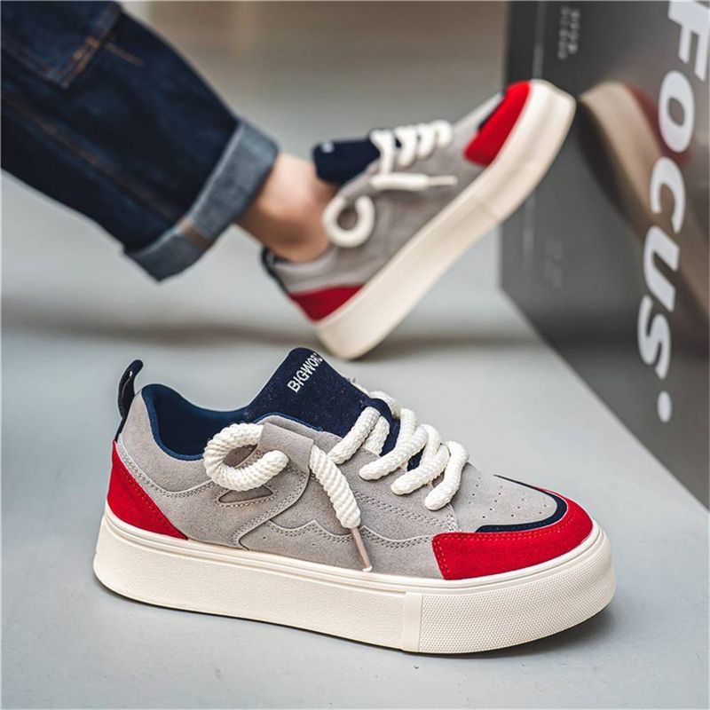2025 Fashion Sneakers Walking Shoes Jogging Shoes Youth Men's Artificial PU Splicing Low Top Wear-Resistant Running Shoes_voghion.com