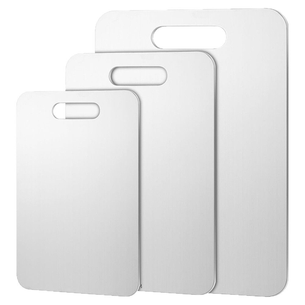 Titan-Schneidebrett, 100 % reines Titan, Schneidebretter für die Küche, doppelseitig, spülmaschinenfest, lebensmittelecht, Schneidebrett zum Kochen_voghion.com